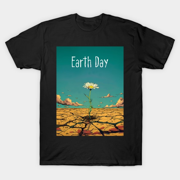 Earth Day: April 22nd A Reflection on Our Planet’s Fragile Existence on a Dark Background T-Shirt by Puff Sumo